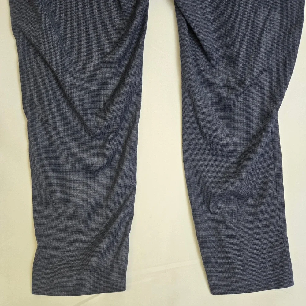 Lauren Ralph Lauren Micro Check Plaid‎ Pleated Chino Pants Blue Black P42W x 30L